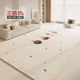 可爱卡通客厅地毯儿童房大面积全铺爬行垫阅读区地垫防摔床边毯