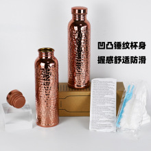 户外大容量运动水壶单层不锈钢锤纹冷水杯子跨境亚马逊直身异形瓶