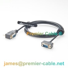 低剖面右弯HD15 VGA视频连接线 90度弯头15针D-Sub显示器线