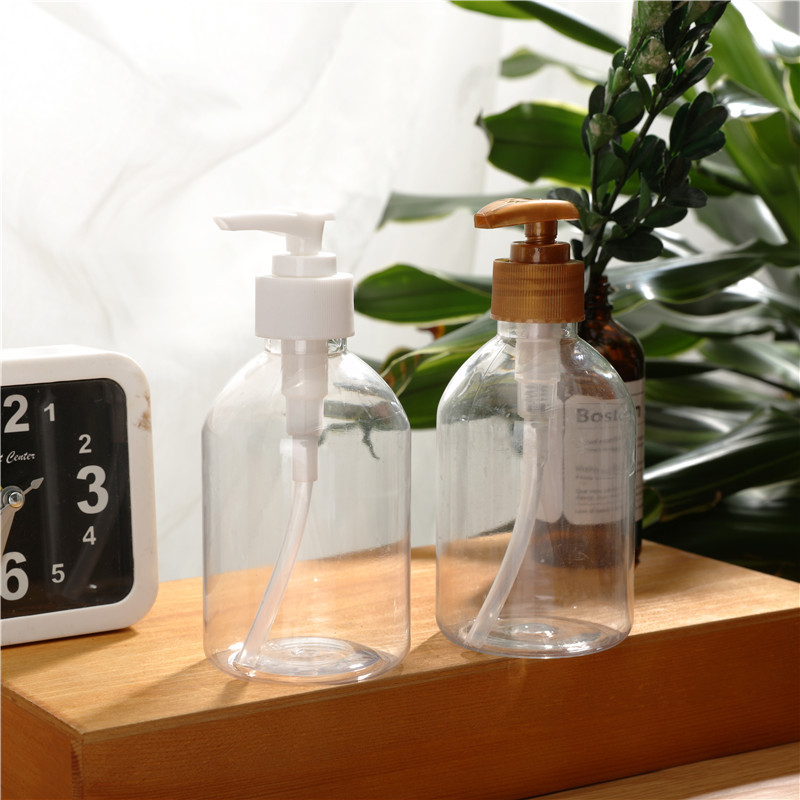 250ml消毒水洗手液塑料瓶 按压泵乳液透明分装瓶 长颈螺旋泵瓶