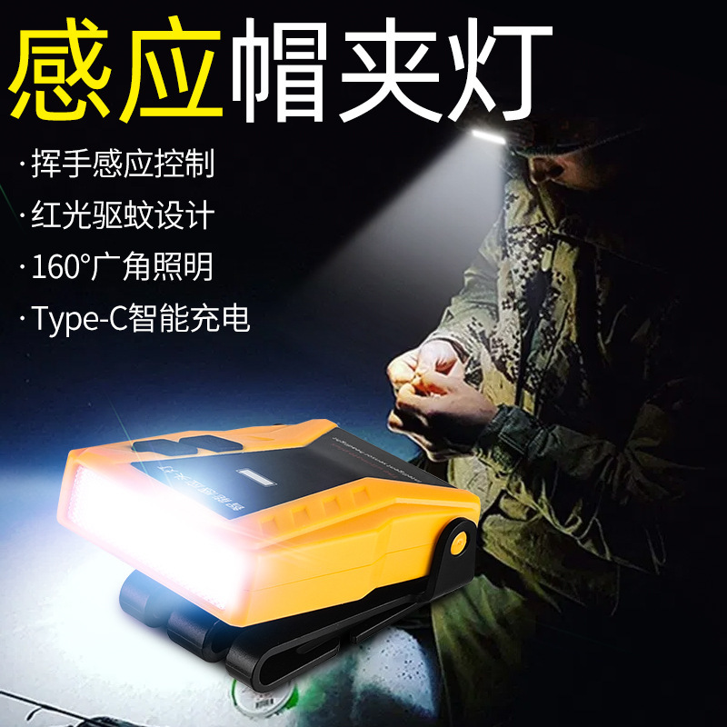 Yinnuo Headlamp Fishing Special Rechargeable Head-Mounted Super Bright Mini Ultra Light Light Small Night Fishing Induction Cap Lamp