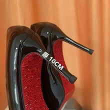 新款CL欧美大码简约时尚一字带女士高跟凉鞋外贸货源