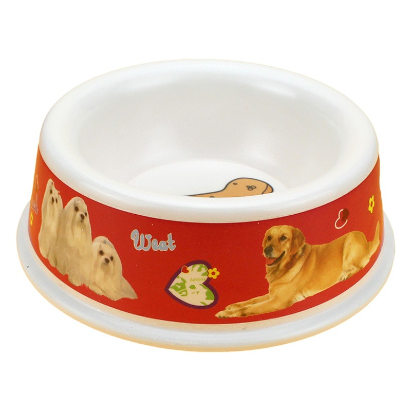 En stock venta al por mayor de dibujos animados lindo melamina mascota solo Tazón de fuente de alimentación de gato cuenca redonda