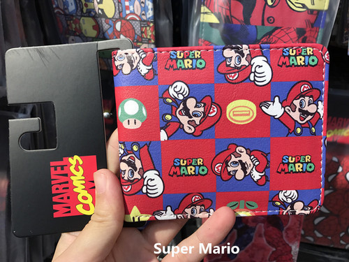Japanese anime Mary Brothers Mario PU leather wallet student personalized short two-fold money wallet