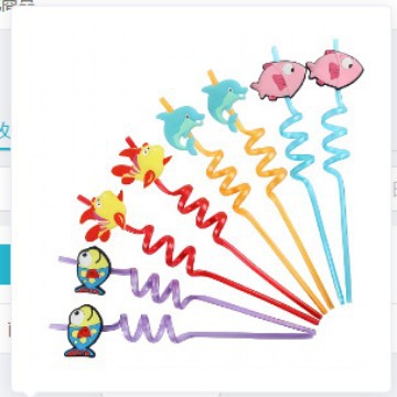 Cross-border PVC bar fiesta paja al por mayor forma creativa paja niños dibujos animados saludable juguete de paja de plástico