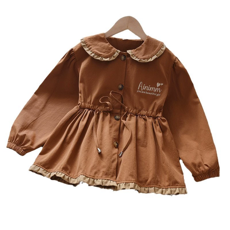 Demi-season long-sleeve, autumn cute jacket, Korean style, for teenagers, western style, children's clothing