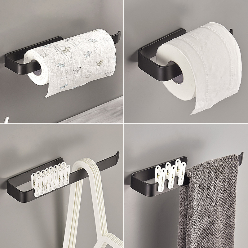 Portarrollos de papel higiénico de aluminio espacial, soporte de pared para baño y cocina