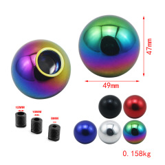 Factory direct sales of colorful aluminum alloy gear head, modified manual transmission, wave stick head, round aluminum alloy gear head, blue