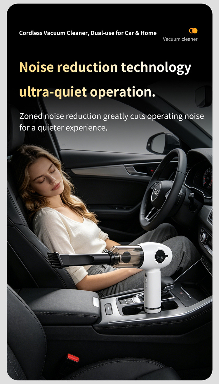 Car-mounted vacuum cleaner for cross-border use, long-lasting battery life, convenient cleaning and dust removal device, rechargeable handheld vacuum cleaner for home and car use