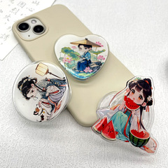 中国風アクリル携帯電話エアバッグホルダー漫画アニメーション周辺機器伸縮式怠惰なペーストホルダーカスタムロゴ