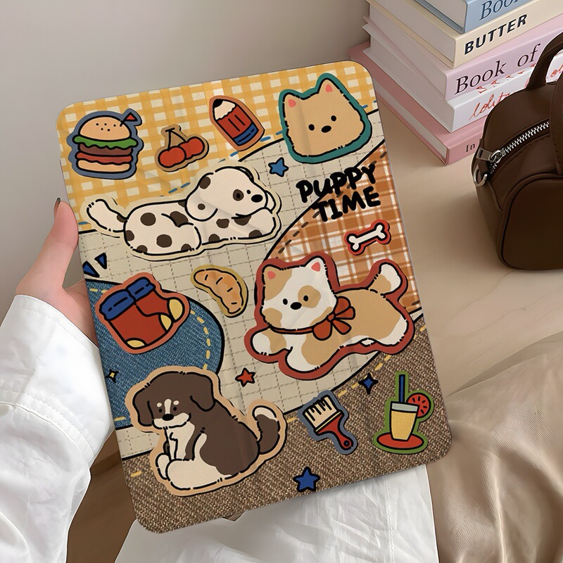 Y-Fold Spotted Puppy Burger Protective Case for iPad Air6 10/9/8 Generation Tablet Case Pro 11inch Acrylic Y-Fold Spotted Puppy Burger Protective Case for iPad Air6 10/9/8 Generation Tablet Case Pro 11inch Acrylic