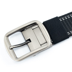 可旋轉合金針扣尼龍腰帶男士休閒百搭牛仔褲皮帶兩色雙面用褲腰帶