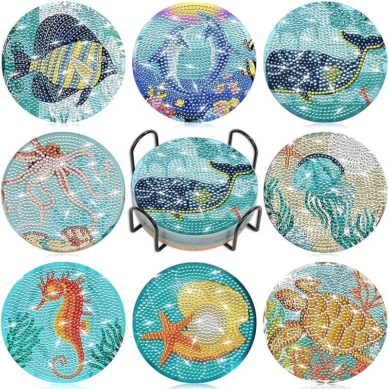 Cross-Border Exclusive Supply of 5D Diamond Painting Art Coasters, Creative New Anime DIY Diamond Painting Coaster Decorations