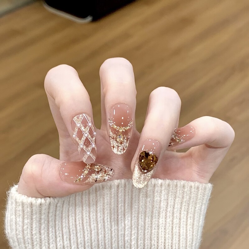 Xiaohongshu Trendy Dazzling White-Enhancing Wearable Nails, Handmade Nail Pieces with Crushed Diamonds, Light Luxury Fake Nails, Wholesale Nail Pieces from Manufacturer Xiaohongshu Trendy Dazzling White-Enhancing Wearable Nails, Handmade Nail Pieces with Crushed Diamonds, Light Luxury Fake Nails, Wholesale Nail Pieces from Manufacturer