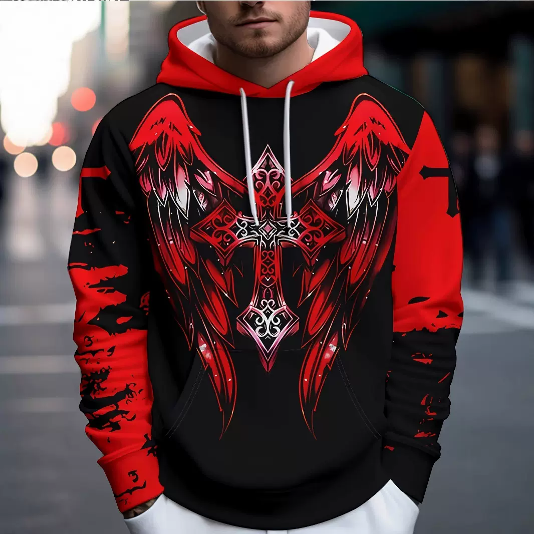 2025跨境外贸亚马逊欧男士装连帽卫衣D数码印花卫衣长袖外套