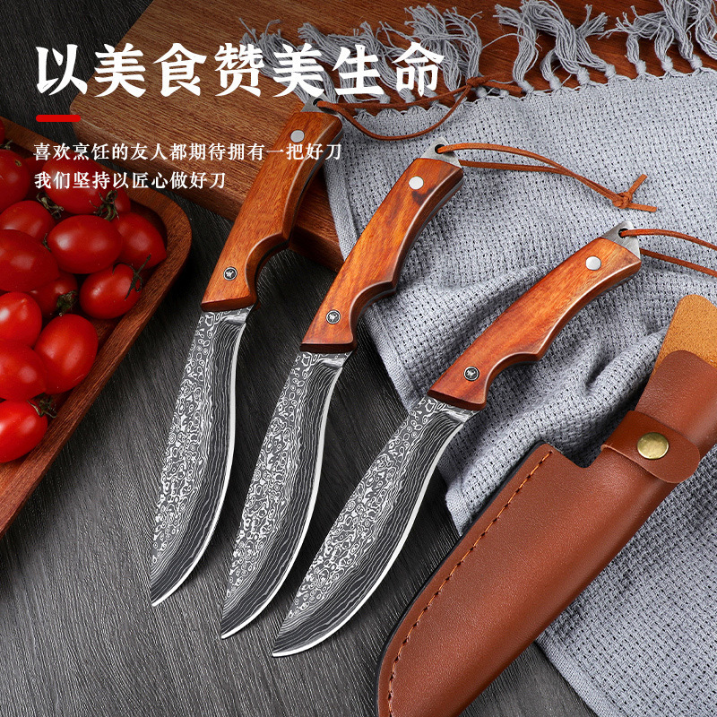 Cuchillo portátil cuchillo de acero de Damasco cuchillo al aire libre cuchillo afilado de alta dureza cuchillo de campamento hueso de corte de carne image 1