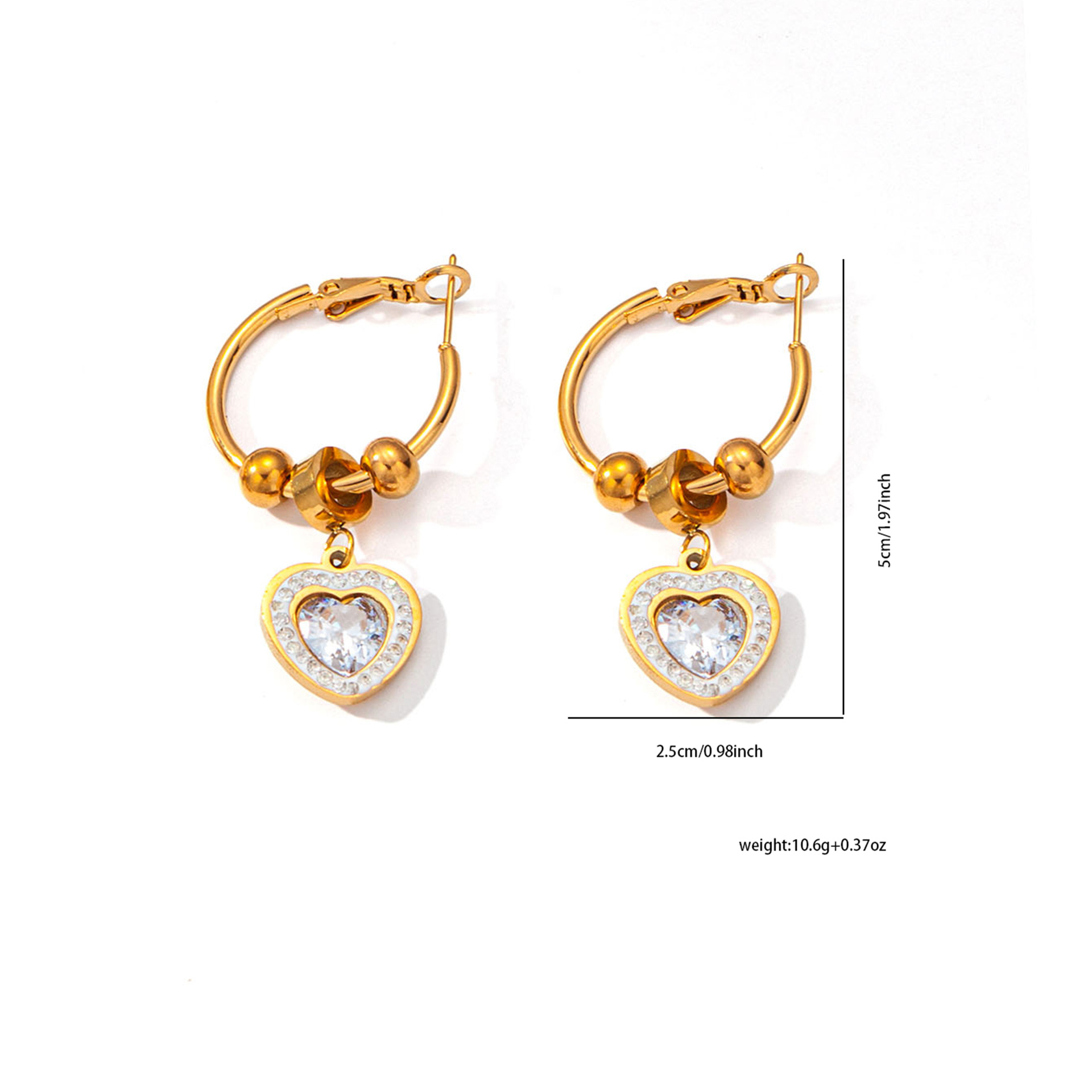 13g Weight 0.03µm Gold Plating Thickness Electroplated Gold Plating Process 201 Stainless Steel Ear Needle Material Golden Plated Plating Material Artificial Pearls Inlay Material Earrings Classification 1 Pair Quantity Casual Occasion 201 Stainless Steel Material Heart Shape Pattern Women's Gender Elegant, Lady Style Plating Craft 1 Pair Elegant Lady Heart Shape Plating Titanium Steel Earrings 10