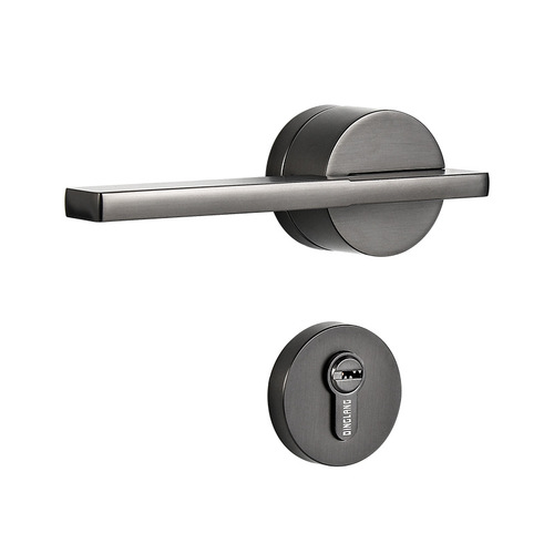 Wooden door handle lock zinc alloy indoor silent door lock modern simple bedroom door split lock mechanical lock black
