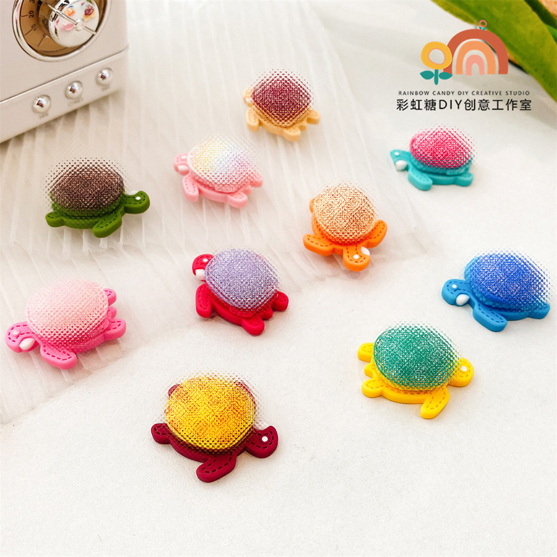 Three-Dimensional Resin DIY Accessories Cartoon Small Lv Turtle Creative DIY Jewelry Accessories Homemade Keychain Pendant