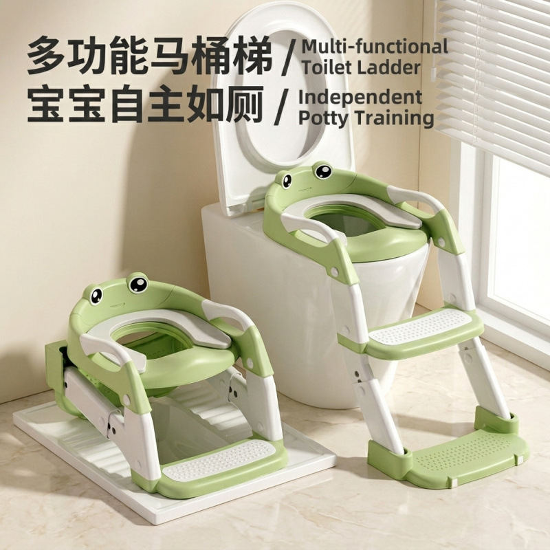 Children's Toilet with Stairs, Foldable Step Stool for Boys and Girls, Toilet Seat with Ladder