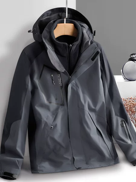 Jacket Men's Jacket Three-In-One Detachable Windproof and Waterproof Outdoor Loose Breathable Mountaineering Jacket Women's Trendy Jacket