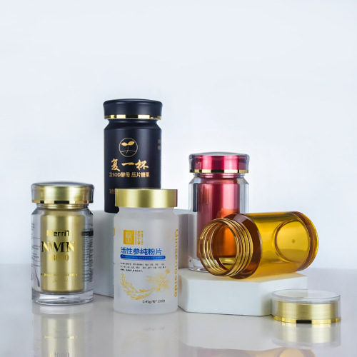 100ML high-end acrylic packaging bottle, saffron insect herbal tablets sealed health product bottle capsule packaging bottle