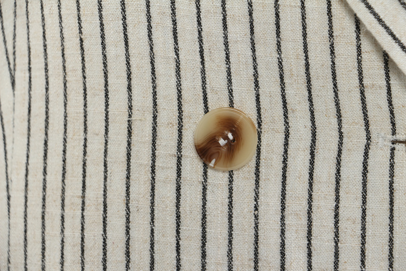 Ensemble deux pièces GraceChic GraceChic 25 cm, rayé coton et lin, avec short, style décontracté, référence 1788_voghion.com