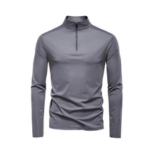 Men's base shirt long sleeved half zip T-shirt
