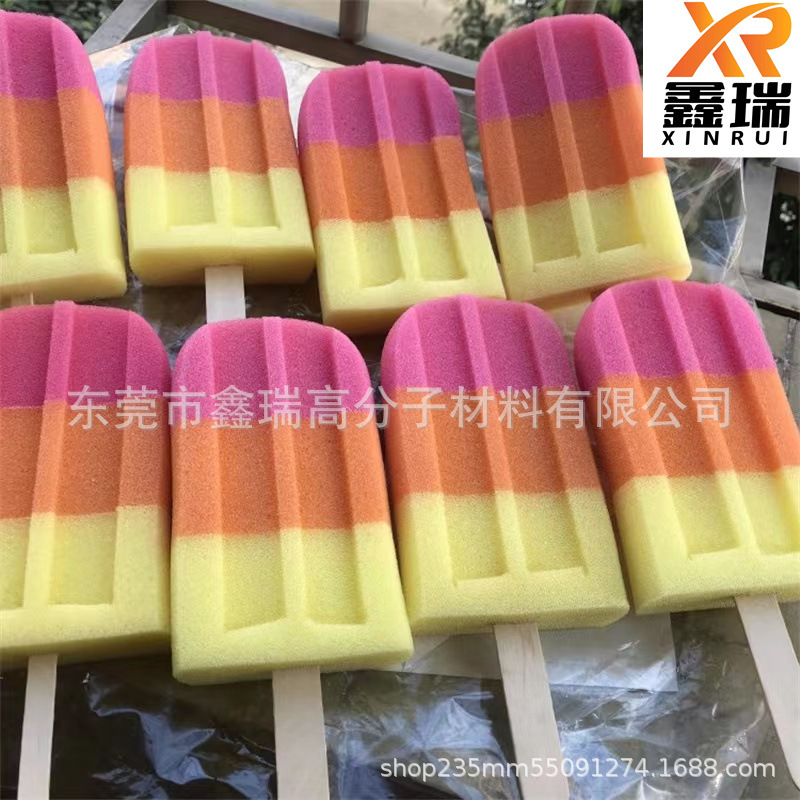 生产带木柄挂绳雪糕海绵杯刷 沐浴海绵檫 水杯茶杯清洗海绵