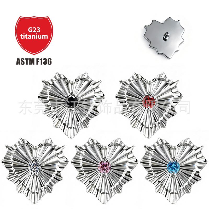 Pointed titanium steel lip stud product view