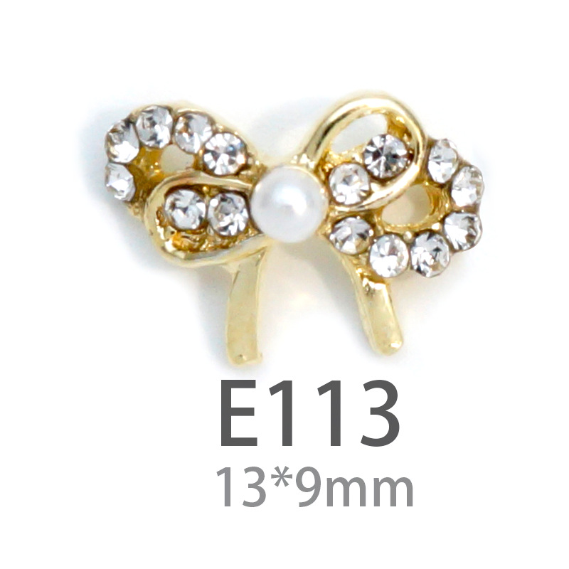 LZ nuevo rojo neto mismo estilo de uñas arco Aleación de uñas joyería arco de uñas de perlas de diamantes fábrica al por mayor