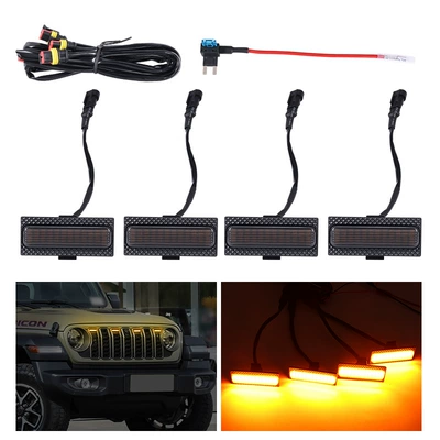 Suitable for Jeep Wrangler Jl Gündüz işıqları - one-to-four-black-shells-and-yellow-lights