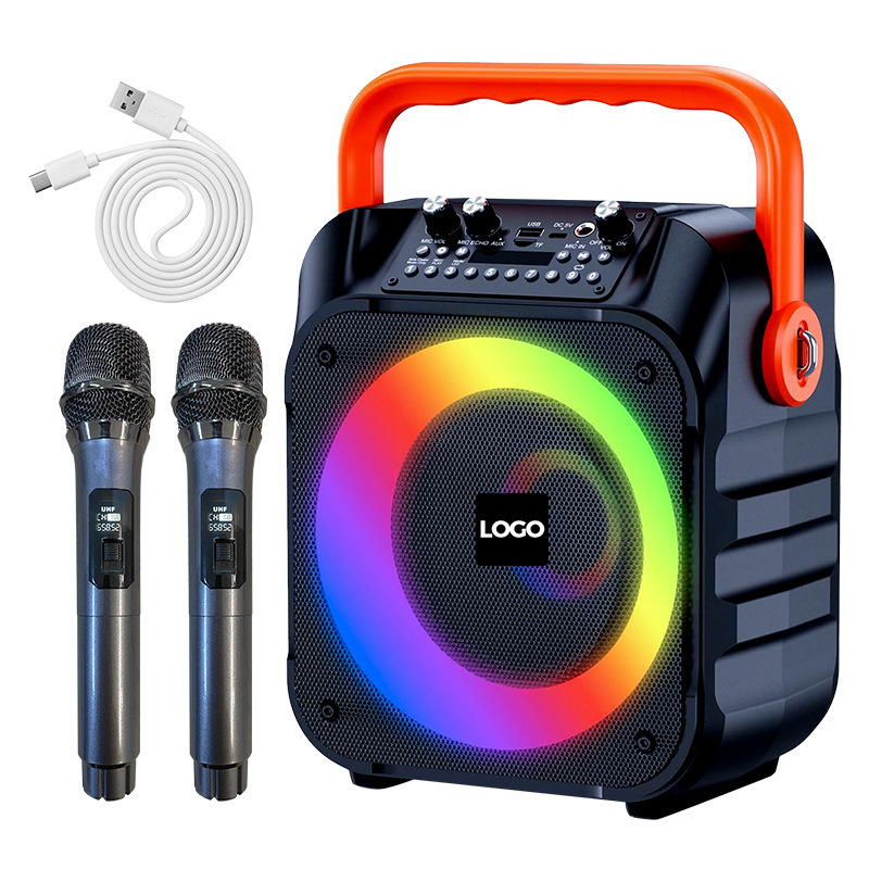 2024 hot sale portable Bluetooth outdoor karaoke speaker with wireless microphone audio