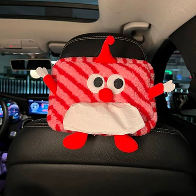 Seat Back Tissue Box Cute — Car tissue box/set - as-shown-in-the-figure-big-nose-red-stripe-funny-tissue-box