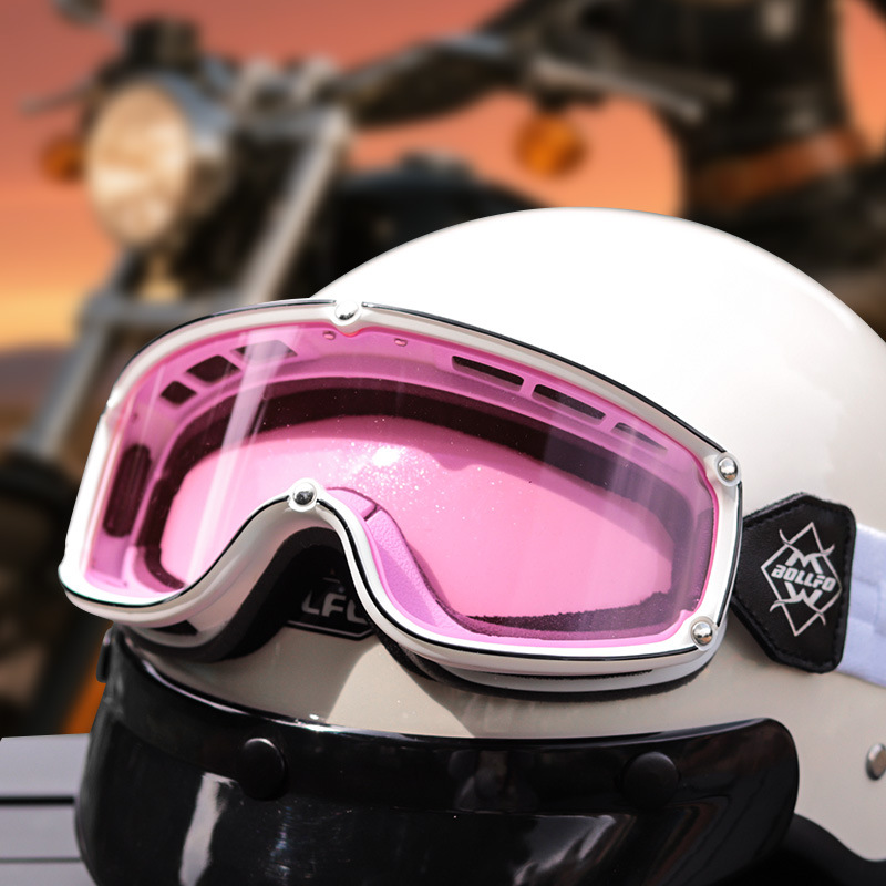 흰색 프레임 보라색 렌즈 (헬멧 미포함)