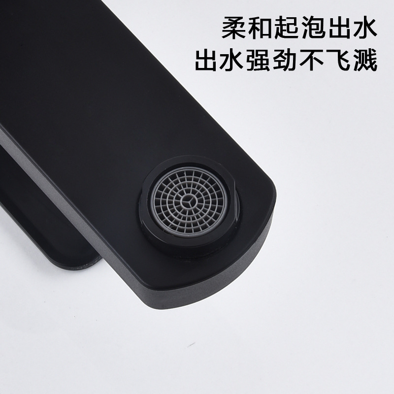 Negro solo agujero lavabo grifo baño caliente y fría mesa de lavado lavabo cuenca cuadrado grifo