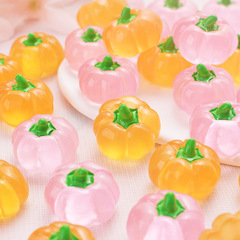 シミュレーション果物野菜diyアクセサリーアクセサリーかわいいピンクカボチャ樹脂大カボチャ平面夜光置物