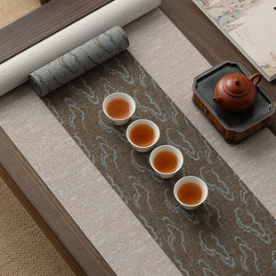 Xiangyun Chinese Style Tea Mat Waterproof Dry Bubble Mat Zen Fabric Table Flag Tea Flag Tea Ceremony Japanese Style Tea Table Long Tea Cloth Mat