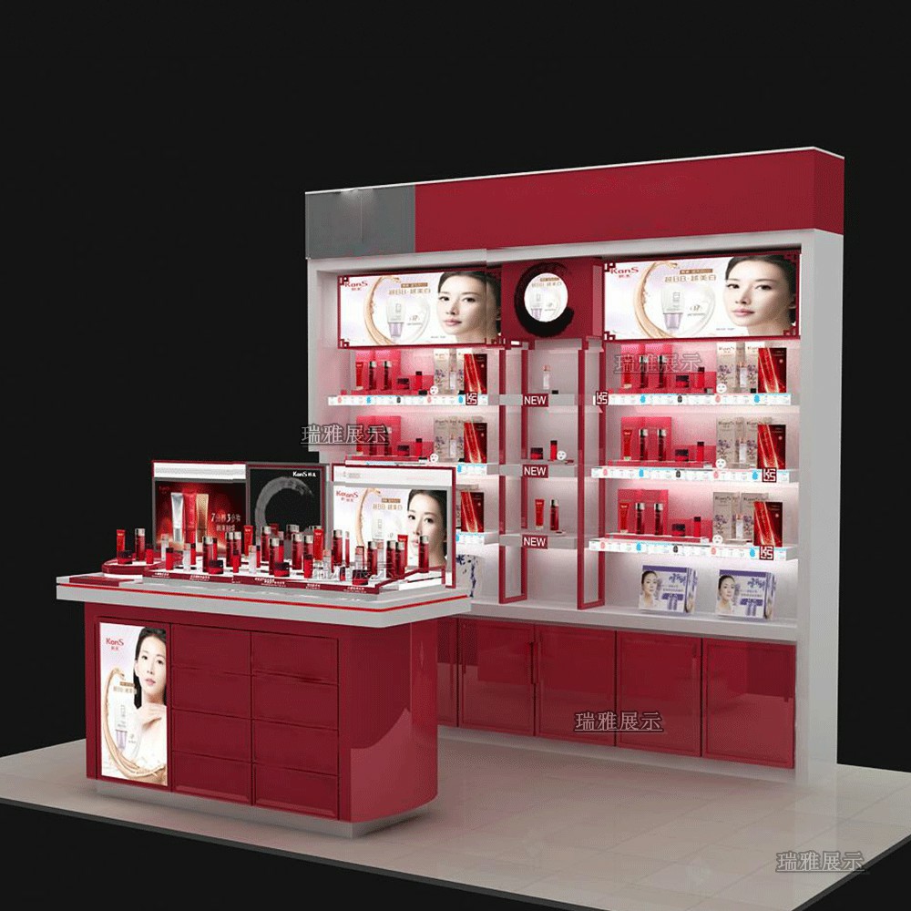 烤漆化妆品展柜简约美容院展示柜护肤品陈列柜产品置物架直播展柜