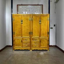 特价捡漏金丝楠木衣柜实木储物柜仿古衣橱轻奢顶箱柜四门全实木