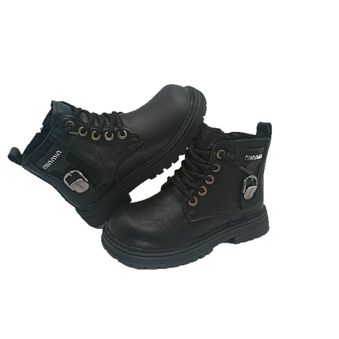 Niñas botas Martin para niños otoño invierno 2025 nuevas botas de moda para niños británicos botas de cuero para niños pequeños