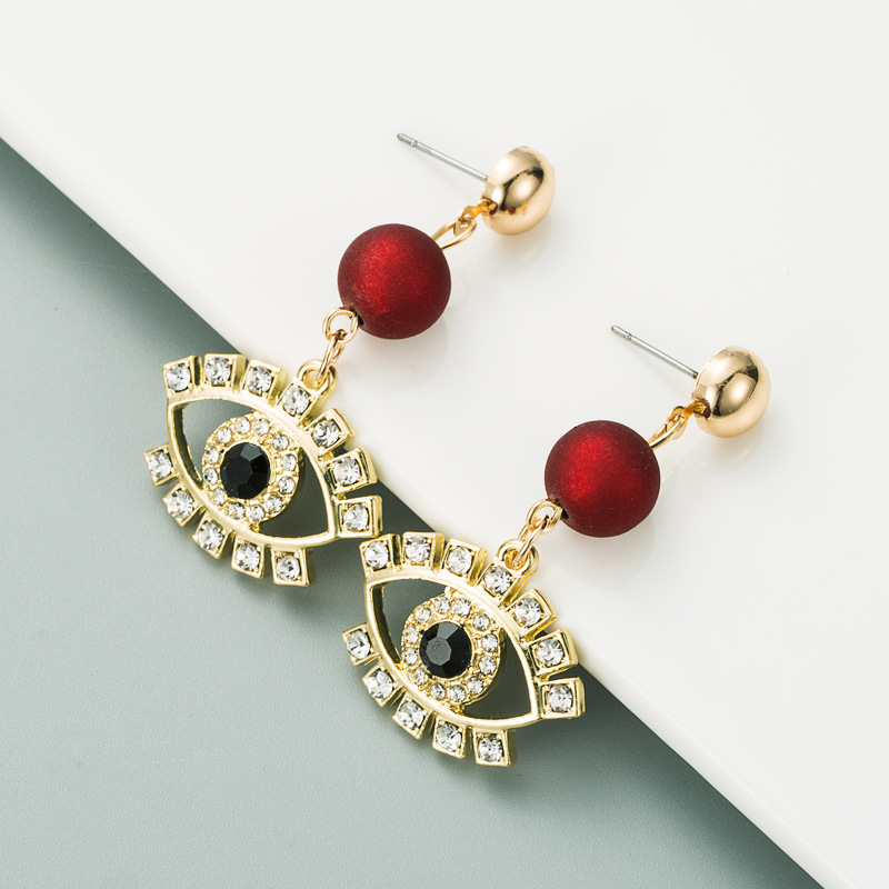 Devil's Eye Fashion Red Earrings display picture 4