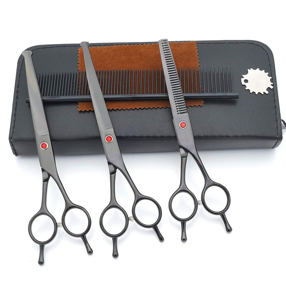 Ventas directas de fábrica para mascotas de acero inoxidable de 7 pulgadas tijeras de aseo para mascotas tijeras de corte de pelo para perros tijeras finas de espina de pescado