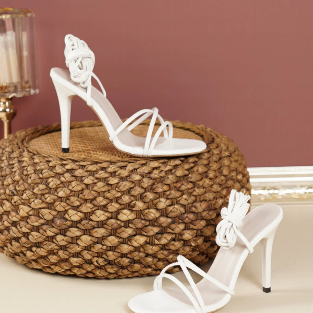 2025 новые летние женские сандалии с бантом, кожаные, на ультравысоком каблуке, с круглым носком, открытые, женские сандалии на шпильке, женская обувь