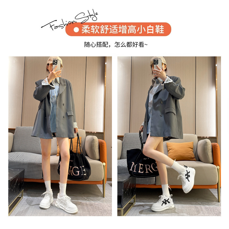 真皮板鞋女2025年秋冬季新款厚底增高休闲鞋百搭轻便松糕小白鞋女|undefined