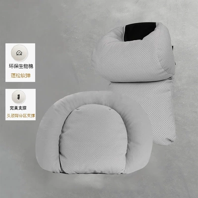 Car roof lining, and lumbar support set, double-layer - 1-set-lumbar-support-dual-pressure-relief-headrest-gt-gray-with-ventilation-holes