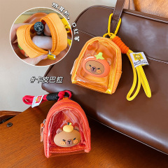 オリジナルかわいいステッカー透明小銭入れイヤホンミニ収納バッグキーホルダー