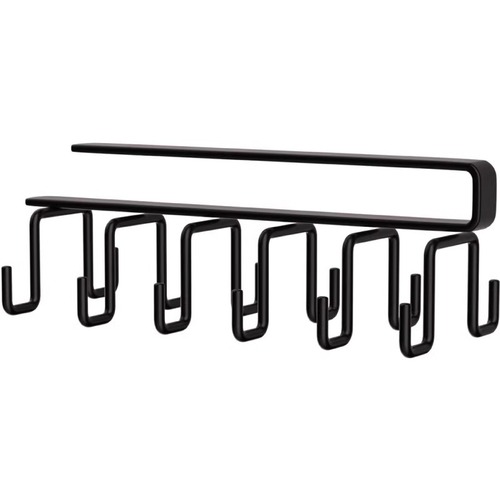 日式铁艺橱柜隔板挂架厨房悬挂式挂钩整理收纳架家用双排6连排钩