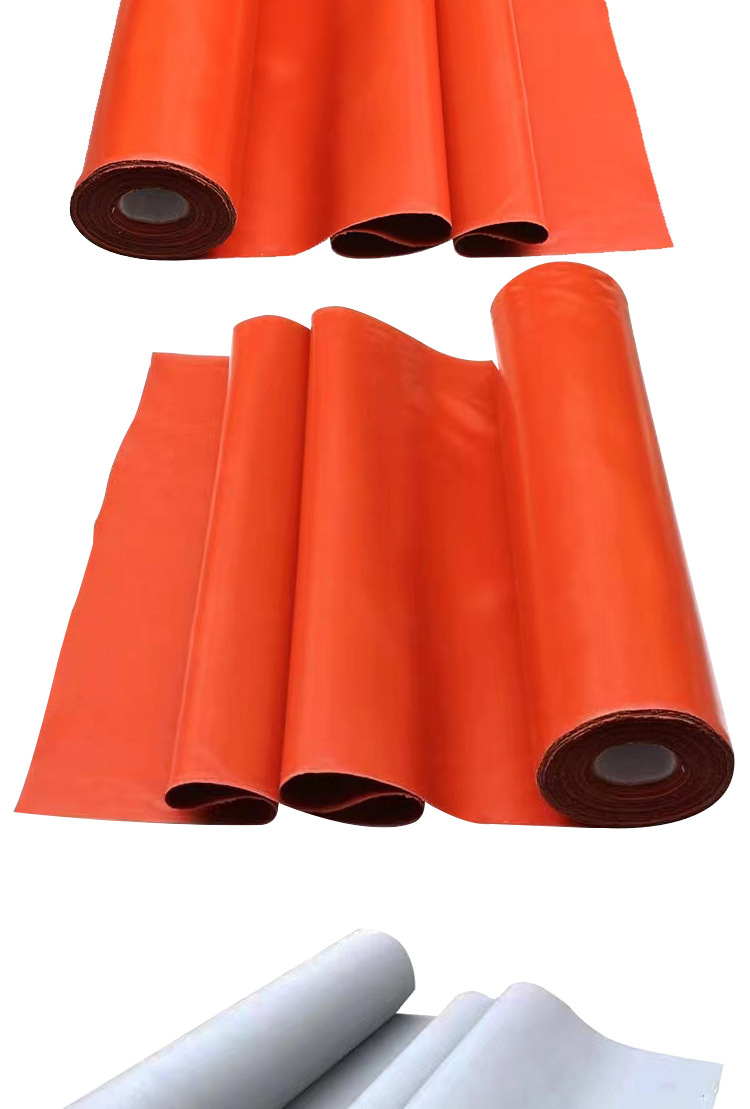 双面,阻燃红色硅胶防火布,隔热单面玻璃纤维布,电焊,挡烟垂壁防火布