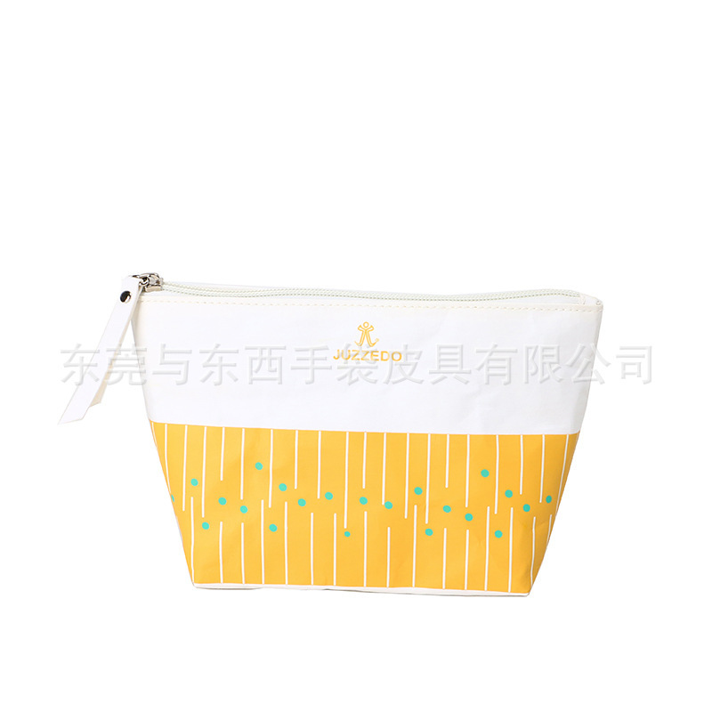 Designer Original Kraft Paper Cosmetic Bag T-Shaped Washed Kraft Paper Cosmetics Bag Creative Kraft Paper Zipper Bag